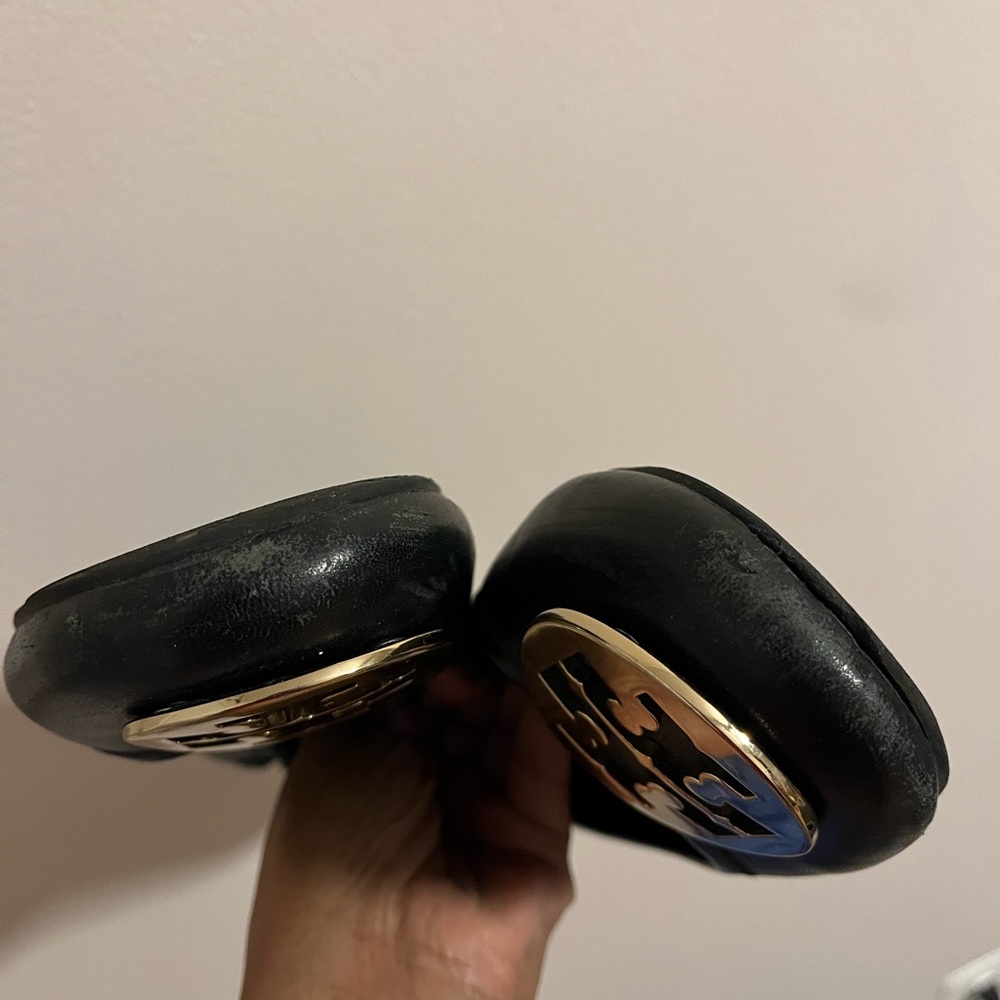 Tory Burch Black Flats with Gold Emblem - Picture 7 of 8